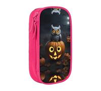 SSIMOO 1 astuccio in tessuto Oxford, con cerniera, ideale per viaggi, bello e funzionale, Zucca fantasma gufo Halloween 1, Taglia unica