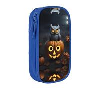 SSIMOO 1 astuccio in tessuto Oxford, con cerniera, ideale per viaggi, bello e funzionale, Zucca fantasma gufo Halloween 1, Taglia unica