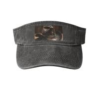 SSIMOO American West Rodeo Hat Print Chic Cotton Washed Denim Cap con un bordo curvo per corsa e tennis, American West Rodeo Hat, taglia unica/L