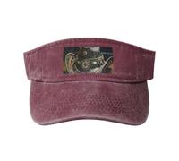 SSIMOO American West Rodeo Hat Print Chic Cotton Washed Denim Cap con un bordo curvo per corsa e tennis, American West Rodeo Hat, One Size-L