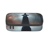 SSIMOO Arcobaleno Halloween fantasma cappello strega ragni spazioso sacchetto di cancelleria-Oxford panno matita caso,Desk Storage Bag,Cute Pencil Case