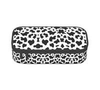 SSIMOO Astuccio colorato in tessuto Oxford con ananas, organizer per cancelleria di grande capacità, astuccio portatile con cerniera, Leopardo bianco e nero, Taglia unica