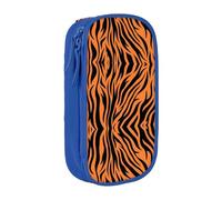 SSIMOO Astuccio in tessuto Oxford con motivo a righe tigrate, con cerniera, ideale per viaggi, bello e funzionale, Motivo arancione a strisce tigrate1, Taglia unica