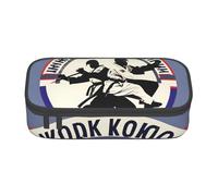 SSIMOO Astuccio spazioso per cancelleria con design taekwondo, astuccio in tessuto Oxford, borsa portaoggetti da scrivania, astuccio carino