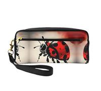 SSIMOO Borsa da viaggio per il trucco con stampa di gattini felici, per riporre cosmetici e prodotti essenziali di bellezza, Tracce di coccinella d'arte, Taglia unica