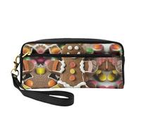 SSIMOO Borsa per il trucco da viaggio con stampa di frutta e verdura per lo stile on-the-go per riporre cosmetici e prodotti essenziali di bellezza, Gingerbread Man Candy, Taglia unica
