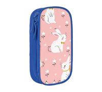 SSIMOO Carino bianco coniglietti Oxford panno cancelleria Storage Bag - Zipper Pencil Case, ideale per i viaggi