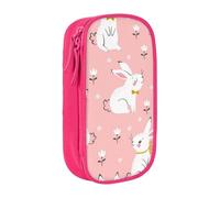 SSIMOO Carino bianco coniglietti Oxford panno cancelleria Storage Bag - Zipper Pencil Case, ideale per i viaggi