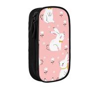 SSIMOO Carino bianco coniglietti Oxford panno cancelleria Storage Bag - Zipper Pencil Case, ideale per i viaggi