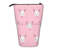 SSIMOO Cartone animato Fragola Allungabile Storage Organizer,Caso di cancelleria regolabile verticale,Forniture per ufficio, Coniglietto carino, Taglia unica, Valigia