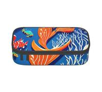 SSIMOO Colorful Tropical Sea Fish Spazioso sacchetto di cancelleria-Oxford panno matita caso,Desk Storage Bag,Cute Pencil Case