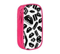 SSIMOO Cool Black Lipstick Lips, astuccio in tessuto Oxford, con cerniera, ideale per viaggi, bello e funzionale, Labbra Rossetto Nero Fresco, Taglia unica