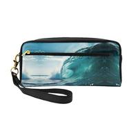 SSIMOO Crazy Save Manatee Print Borsa portatile per trucchi, perfetta compagna di viaggio, progettata per molteplici usi, Onda Verde Oceano Surf, Taglia unica