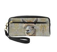 SSIMOO Divertente borsa per il trucco da viaggio con scaffali e stampa a scala per lo stile on-the-go per riporre cosmetici e prodotti di bellezza essenziali, Lama di alpaca, Taglia unica