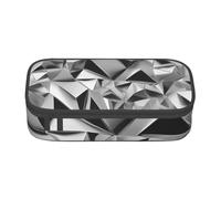 SSIMOO Due cavalli spazioso sacchetto di cancelleria-Oxford panno matita caso, scrivania Storage Bag,Cute Pencil Case, Figura Geometrica Argento, Taglia unica