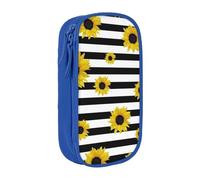 SSIMOO Elegante astuccio in tessuto Oxford con girasoli, con cerniera, ideale per viaggi, bello e funzionale