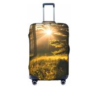 SSIMOO Elegante copribagagli con farfalla viola, esperienza di stile e funzionalità, perfetto compagno di viaggio, Luce del sole del mattino nel deserto1, Small