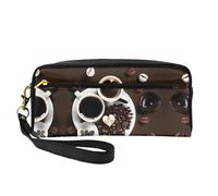SSIMOO Fly Airplane Print Travel Makeup Bag For On-The-Go Style per riporre cosmetici e prodotti di bellezza essenziali, Collage Caffè, Taglia unica