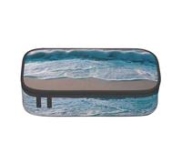 SSIMOO Fresh Cherry Spazioso astuccio per cancelleria-Oxford Cloth Pencil Case, Desk Storage Bag,Cute Pencil Case, Spiaggia Clear Sea Sand, Taglia unica