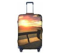 SSIMOO Los Angeles Palm Trees elegante copertura per bagagli, esperienza di stile e funzionalità, perfetto compagno di viaggio, Tramonto su panca solitaria, Small