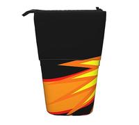 SSIMOO Mucca pelliccia stampa estensibile Storage Organizer,Caso di cancelleria regolabile verticale,Forniture per ufficio con cerniera, Cometa, Taglia unica, Valigia