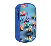 SSIMOO Origami Multicolor Papercraft Cranes Oxford Cloth Pencil Case, Zipper Stationery Storage Bag,Ideal for Travel Lovely Functional, Origami - Gru multicolore, Taglia unica