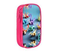 SSIMOO Origami Multicolor Papercraft Cranes Oxford Cloth Pencil Case, Zipper Stationery Storage Bag,Ideal for Travel Lovely Functional, Origami - Gru multicolore, Taglia unica