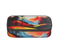 SSIMOO Paesaggio pittura spaziosa cancelleria Pouch-Oxford panno matita caso, scrivania Storage Bag,Cute Pencil Case
