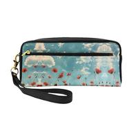 SSIMOO Pittura a olio Parigi Torre Eiffel Stampa Viaggio Makeup Bag Per Lo Stile On-The-Go Per La Conservazione Cosmetici E Elementi Di Bellezza, Papaveri Su Cielo Blu, Taglia unica