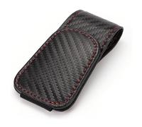 SSIMOO Porta Occhiali Auto per Audi Q3 Q5 Q7 Q8 2017-2021, Visiera Parasole Portaocchiali Magnetico Clip Occhiali Pelle Supporto per Occhiali Sole Accessori,F/Carbon Fiber Black