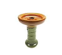 SSIMOO Testa di Narghilè in Argilla Harmony Narghilè Ciotola Supporto for Tazza a Un Foro Supporto for scanalatura for Tabacco Compatibile con bruciatore a Carbone (Color : Gold Green)