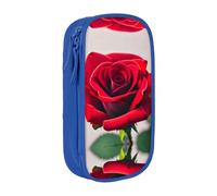 SSIMOO Un astuccio in tessuto Oxford con rosa rossa, con cerniera, ideale per viaggi, bello e funzionale, Una Rosa Rossa 1, Taglia unica
