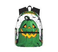SSIMOO Zaino da viaggio per il tempo libero con stampa di mattoni industriali, essenziale per viaggi d'avventura, Zucca di Halloween fantasma verde fantasma 1, Rozmiar uniwersalny, Zaini da viaggio