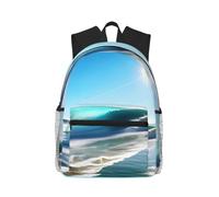 SSIMOO Zaino per il tempo libero alla moda con stampa onda di cielo puro il tuo compagno di viaggio perfetto, essenziale per i viaggi all'aperto, Spiaggia Clear Sky Wave, Rozmiar uniwersalny, Zaini da