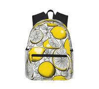 SSIMOO Zaino per il tempo libero stampato in marmo Zaino da viaggio all'aperto, essenziale per viaggi d'avventura, Motivo frutta limone 2, Rozmiar uniwersalny, Zaini da viaggio