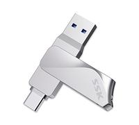 SSK Chiavetta USB C 128GB, Up to 200MB/s USB C 3.2 Pendrive, 2 in 1 OTG usb C Pendrive 128GB USB-C Flash Drive per PC/Laptop/Notebook Andriod Telefono Cellulare con USB-C