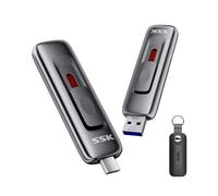 SSK Chiavetta USB da 128 GB, 2 in 1 tipo C + USB A 3.2 Gen2, unità a stato solido esterna, veloce da 550 MB/s, per iPhone 15/16/telefoni Android/tablet/Windows/Mac