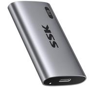 SSK Disco rigido esterno portatile SSD da 1 TB fino a 550 MB/s | USB 3.2 Gen2 6Gbps SSD esterno, cavo USB-C e adattatore USB-A, LED, Trim & SMART, On-The-Go (OTG), design compatto,