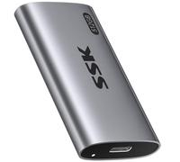 SSK Disco rigido esterno SSD da 512 GB, SSD portatile fino a 550 MB/s Fast Solid State Drives esterno, USB 3.2 Gen2 per iPhone 15/16 Pro, Win, Mac, Android con luce LED, Trim, SMART supportato