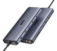 SSK Dock Thunderbolt 4 8K, docking station MacBook Pro 14 in 1, 3 monitor, hub USB C da 10 Gbps, SC220