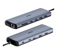 SSK Dock Thunderbolt 4 8K, docking station per MacBook 3 monitor, hub USB C da 10 Gbps 2 HDMI, Displayport, Ethernet, PD da 100 W per laptop iPhone 15/Mac