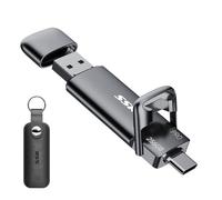 SSK Hard disk esterno USB C SSD da 256 GB, con fino a 1000 MB/s, chiavetta USB veloce, doppia USBC+USBA USB 3.2 Gen2 per iPhone 15/PS4/Android Phone/Tablet/Windows/Mac