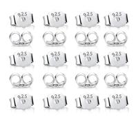 SSKHE 10 paia di supporti per orecchini placcati in oro bianco con farfalle bloccabili per chiodi