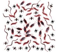 SSKHE 100 pezzi in plastica realistica Bugs Insects Fake Cockroach, Snake,Spider,Centipede,Ant,Realistic Insect Toy for Halloween Teasing Prank Props, April Fool's Day
