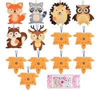 SSKHE 13 Animals Craft Set Autumn Creative Set fai da te Autumn Gift Foglie con gufo, Hedgehog, Squirrel, Fox, Raccoon, Deer Creative Sets for Crafts Forest Animals Craft Supplies for Boys