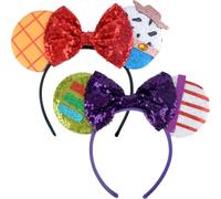 SSKHE 2 Fasce per Capelli con Orecchie da Topo, Fasce con Fiocco per Adulti e Bambini, Perfette per Feste, Accessori per Costumi e Divertimento nei Parchi a Tema