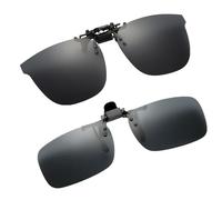 SSKHE 2 occhiali da sole polarizzati con clip, montatura rotonda e quadrata, lenti ribaltabili UV400 antiriflesso, clip con una sola mano, design classico per guida, viaggi e sport all'aria aperta