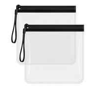 SSKHE 2 Pezzi 20 x 20 cm Bustine Trasparenti Richiudibili,Liquidi Buste Trasparenti per Viaggio,Kit Liquidi Aereo,Liquidi Aereo Borsa Viaggio