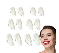 SSKHE 6Pairs Vampire Teeth Fangs,Vampire Fangs Halloween Make Up Fangs,Denti realistici da lupo uomo,Vampiro trucco Cosplay accessori con adesivo per donne uomini