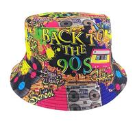 SSKHE Cappello a Secchiello Reversibile Graffiti Anni '90, Cappello a Secchiello Art Graffiti Reversibile e Divertente, Stile Hip Hop Rock Unisex.